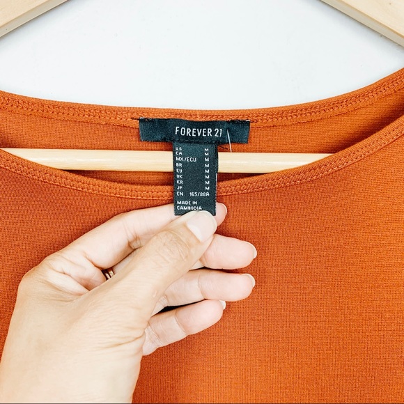 Forever 21 Solid Midi Dress Size Medium - Picture 3 of 6